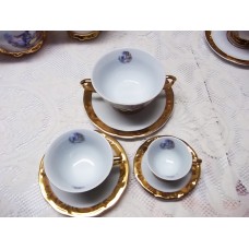 1010 > Aparelhos de chá e café dama com ouro, xícaras